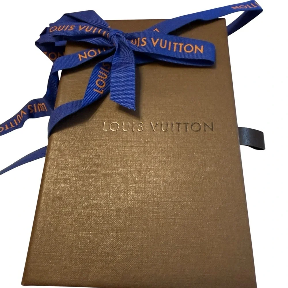 Louis Vuitton LV Small Brown Gift Box Set Ribbon Bag 3.5x5.5 Authentic